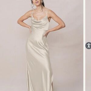 Revelry Skye Satin Dress Soft Champagne